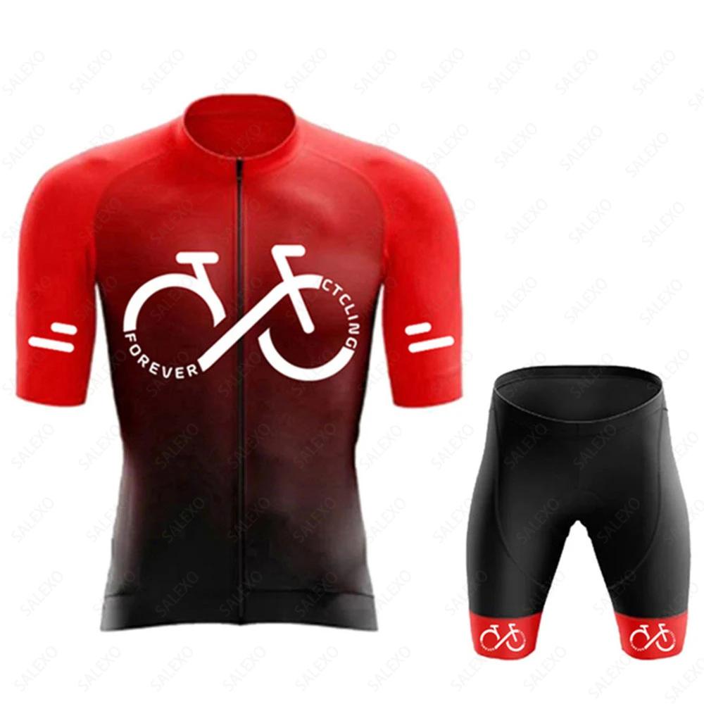 2026 Gradient Cycling Jersey Sets  Men's Summer Road Tops Bottom Suit MTB Clothing Team Mountain Bike Jersey Bib Shorts Suit