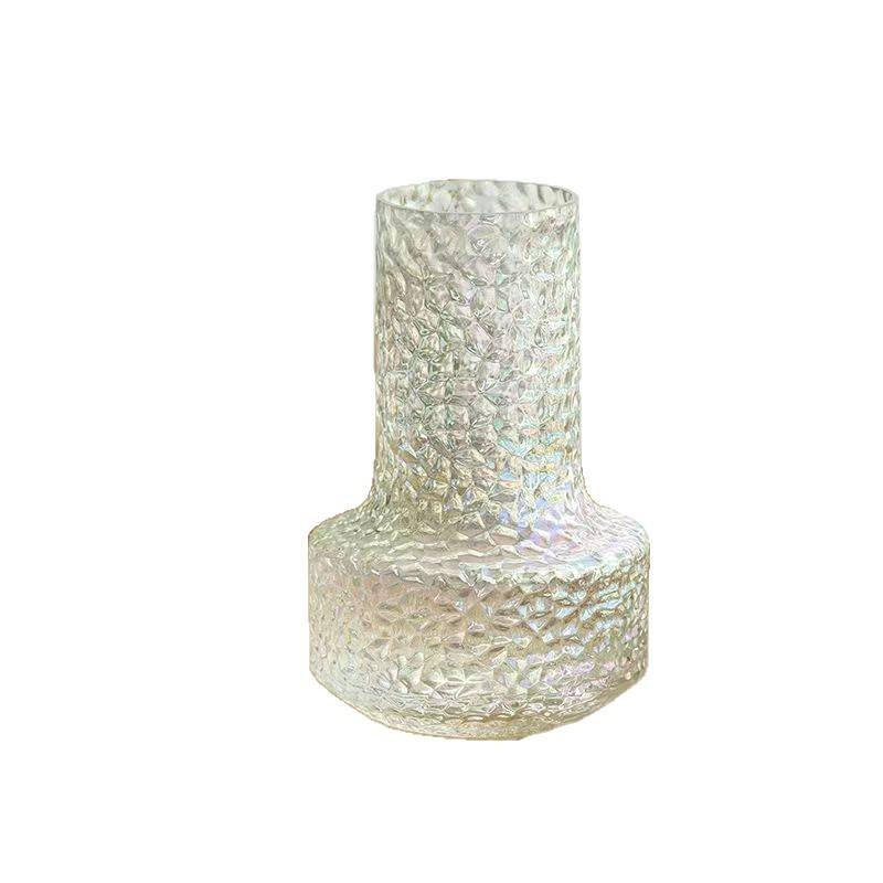 Luxury Hammered Glass Vase: Round Flower Vase & Living Room Ornament for Hydroponics