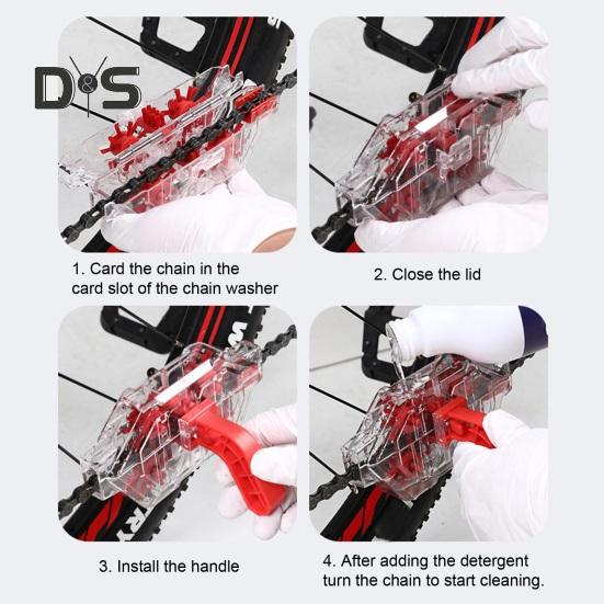 Bicycle Chain Cleaner Clear Visible Soaked MTB Mountain Road Bike Chain Scrubber Lubricant Oil Cleaning Tool Bike Accessories