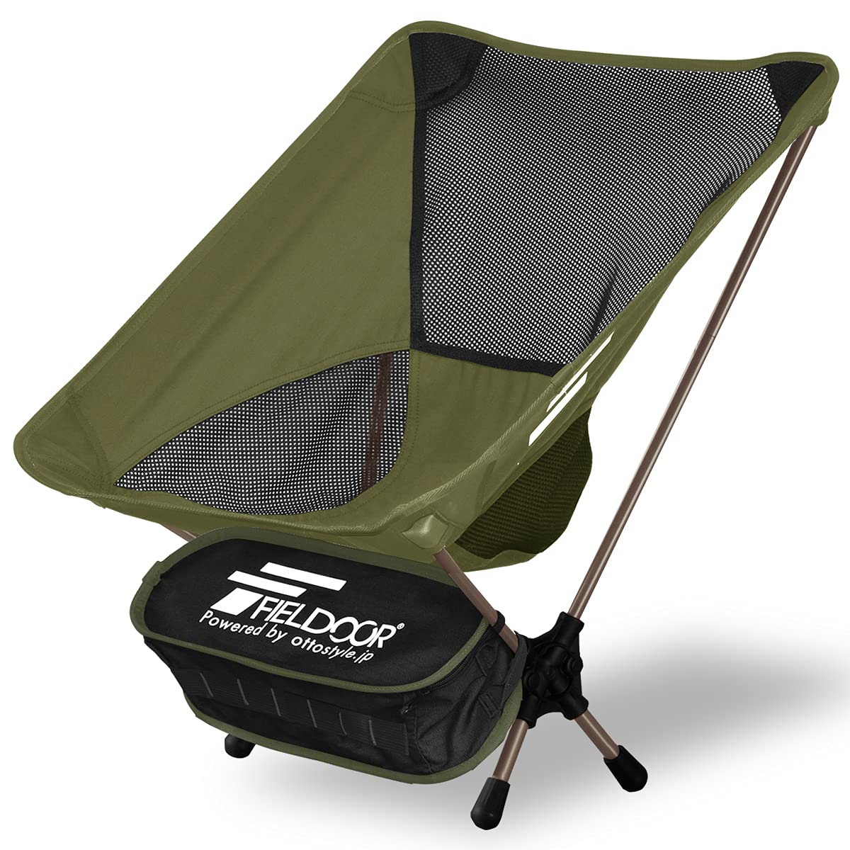 

FIELDOOR Portable Compact Outdoor Low Type 53cm Wide x 50cm Deep x 62cm and Portable Chair, (Khaki), High, Lightweight, Compact, Foldable,