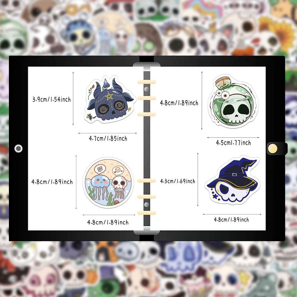 50 Halloween Groovy Skull Cartoon Stickers: DIY Phone Case & Notebook Decorations