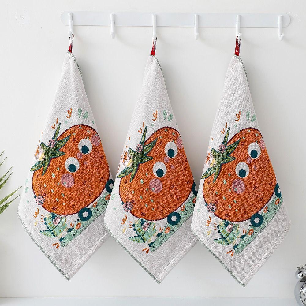 34x40cm Large Hand Towel 4 Layer Cotton Gauze Quick Dry Pure Cotton Dish Cloth Cartoon Decorative Handkerchief Towel