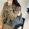 Women's Retro Casual Textured Shoulder Bag: Versatile Solid Color Tote