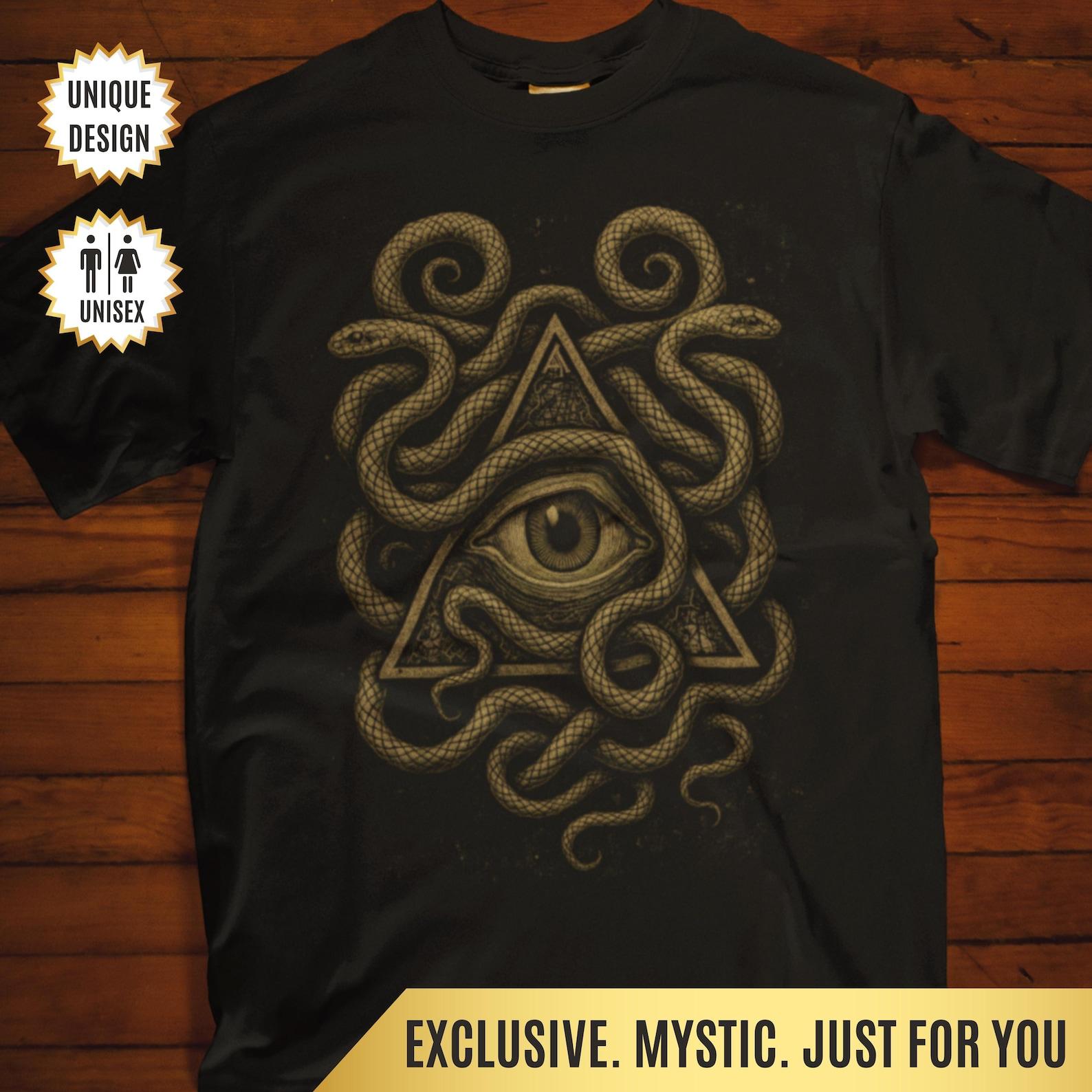 All-Seeing Eye Shirt: Mystic Symbol Tee | Esoteric T-Shirt | Alchemy Dark Mystic Tee | Occult Gift for Him or Her 3XL