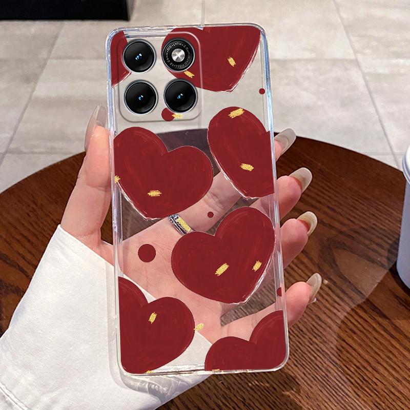 Jelly Casing For Motorola Edge 70 Fusion Funda Capa Clear Silicone Soft TPU Back Cover Cute Cat Rabbit Heart Protective Case
