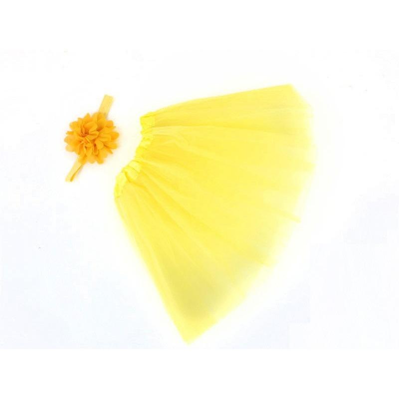Children's Chiffon Flower Baby Set, Baby Photography Gauze Skirt Tutu Skirt Headband Set