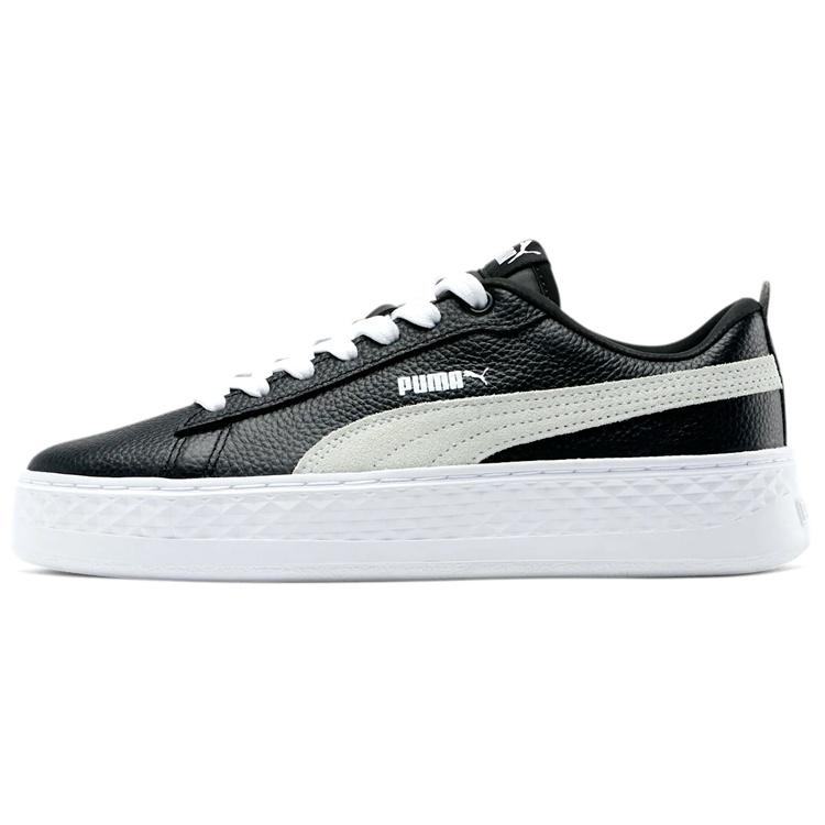(WMNS) PUMA Smash Platform Leather Black Women s 366487-11 EU 36
