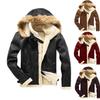 Men's Warm Suede Faux Fur Lined Jacket Winter Thermal Coat, Popular for Europe America