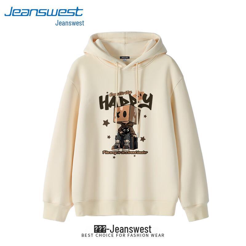 Jeanswest Neues 2025 Unisex Schweres Baumwoll-Kapuzensweatshirt mit Katzenaufdruck