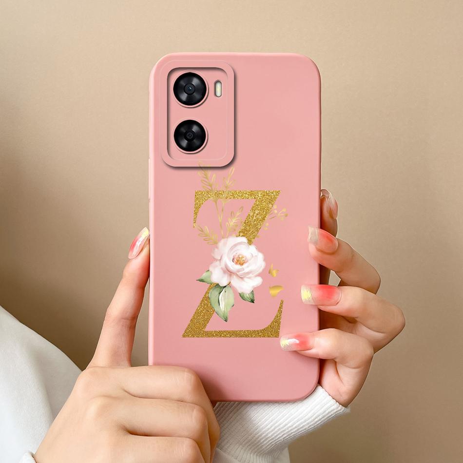 Elegant Case For One Plus Nord N20 SE N300 Gold Letter Soft Liquid Silicone Couple Phone Covers For 1+ Nord N20SE N 300 Bumper
