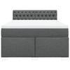 Maison Exclusive - Sommier à lattes de lit avec matelas Gris foncé 140x190cm Tissu