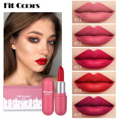 Fit Colors Mini Capsule Lipstick 5 Set of Box Matte Velvet Does Not Drop Color Mini Lipstick Set