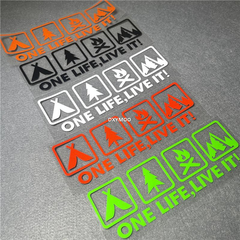 Camping Outdoor Enthusiast Car Sticker Wild Survival Quadruple Decal for Vehicle Auto Window Tail Body