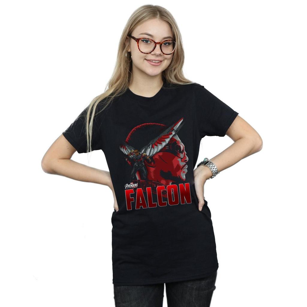 Marvel Womens/Ladies Avengers Infinity War Falcon Character Cotton Boyfriend T-Shirt