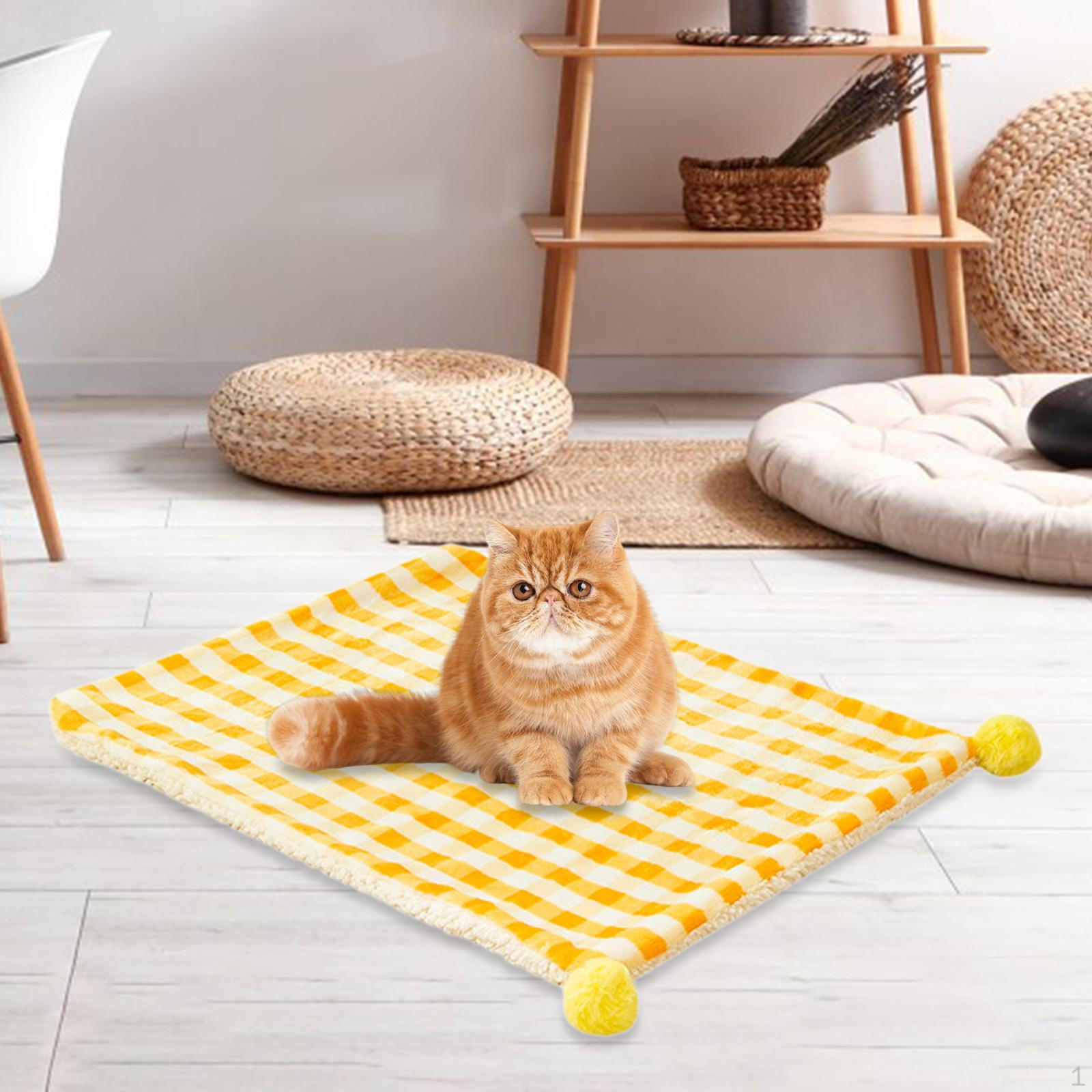 

Fleece Pet Bed Mat, Multi-Use Kennel Pad for Small Animals S жёлтый