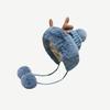 Women's Korean Style Plush Antler Pom-Pom Winter Hat with Ear Protection