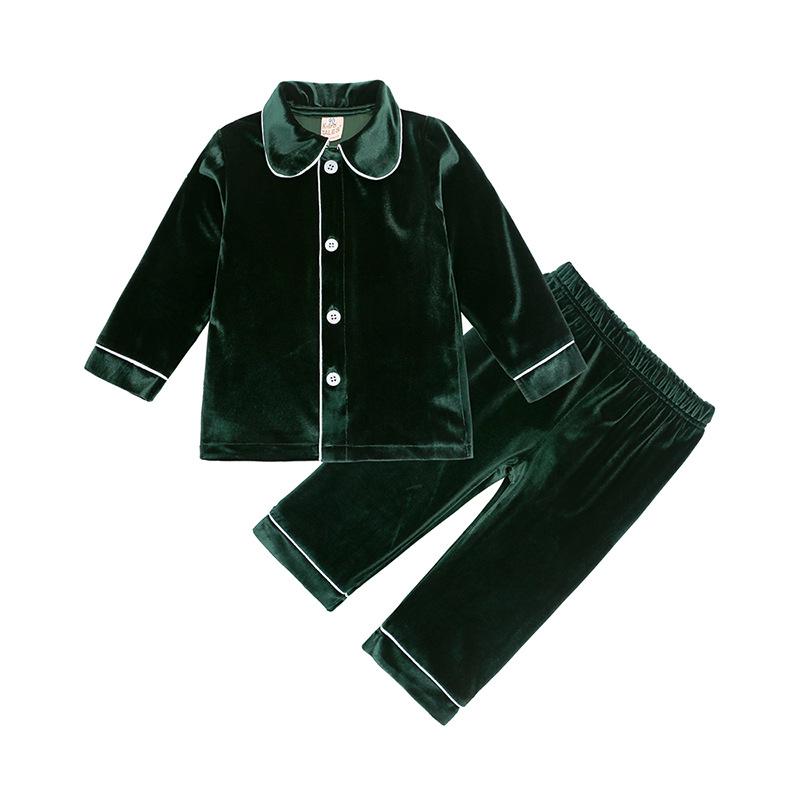 Children's Velvet Homewear for Boys and Girls, Autumn/winter European and American Style Sleepwear for Young Children