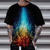Summer Fashion Men's Abstract Geometry 3D Printed T-shirt Comfortable Soft Breathable Loose Large Casual Sports Versatile Short Sleeve T-shirt