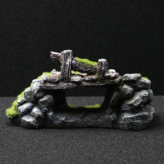 Resin Simulation Moss Rockery Fish Tank Aquarium Decor Landscape Ornament Craft