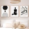 Flower Leaf Girl Hand Geometry Abstract Black Beige Posters And Prints Wall Art Canvas Painting Pictures For Living Room Decor