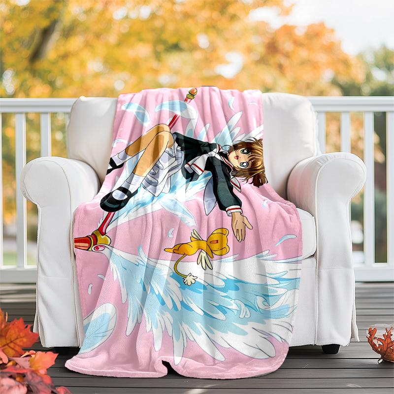 Sakura Kinomoto Theme Printed Blanket - Perfect for Couch, Bed, Travel & Outdoor Use | Machine Washable, Cozy & Durable.