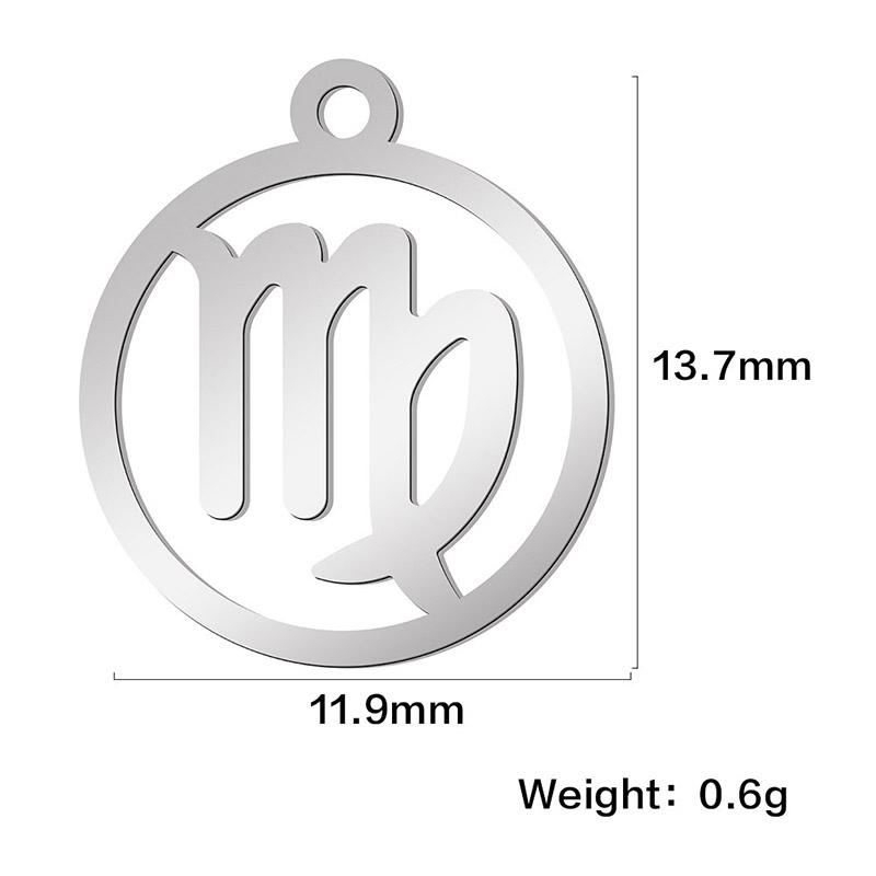 Teamer 12pcs/lot Zodiac Signs Charms Jewelry Making Stainless Steel Gold Color 12 Constellation Taurus Pendants Birthday Gifts