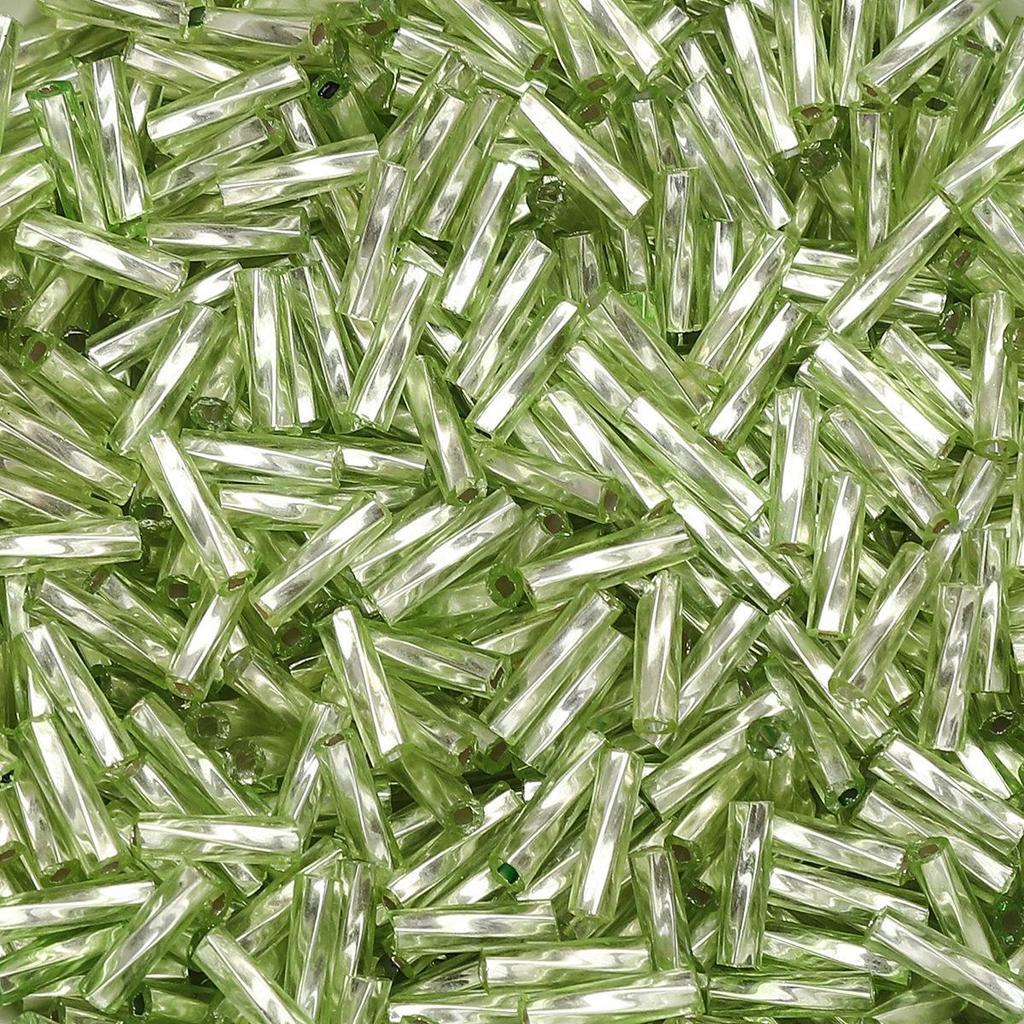 Srebrzone szklane koraliki ryżowe - rurkowe, luźne do biżuterii DIY i szycia