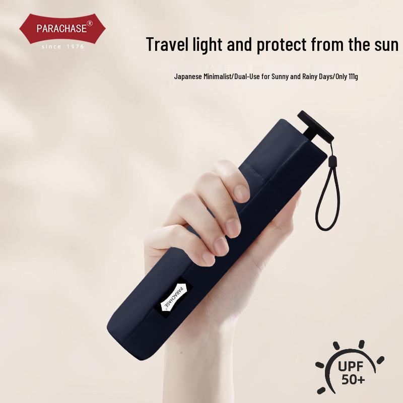 PARACHAS Compact Dual-Use Pencil Umbrella: 111g Portable Sunshade, Sunscreen, Anti-UV Protection