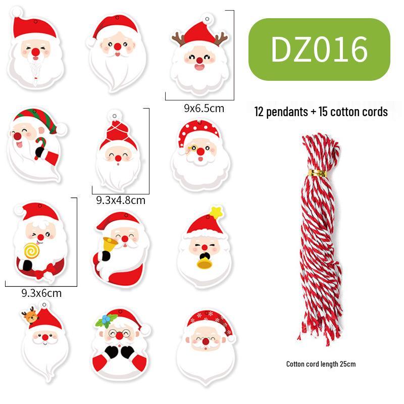 Christmas Ornaments: Santa, Snowman, Reindeer, Sleigh, Small Pendants, Kraft Paper DIY Accessories