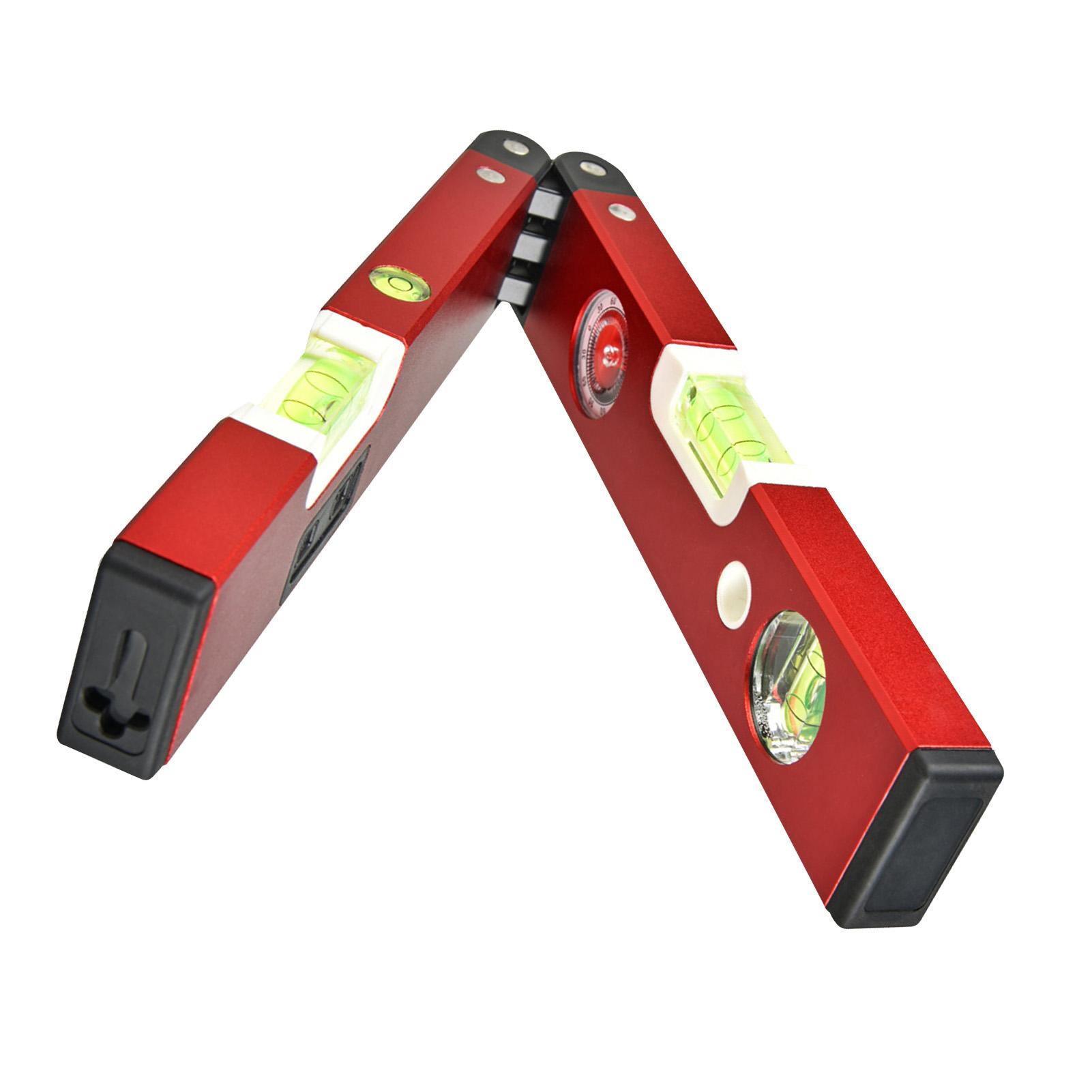 

Foldable Laser Leveler 2 Line Red Beam Aluminum Alloy Magnetic Level Tool with Multifunctional Bubbles