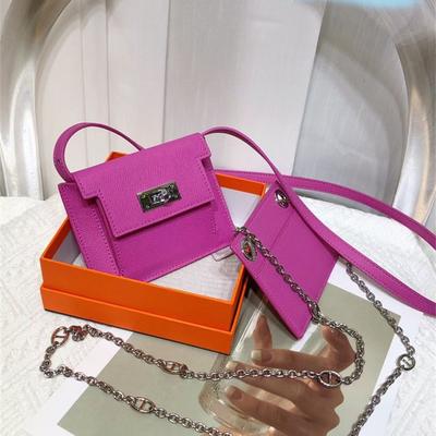 Women's Short Palm Pattern Cowhide Shoulder Crossbody Simple New Change Bag Fanny Pack Wallet Card Bag Integrated Bag