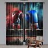 2Pcs Red And Blue Boxing Curtains Sports Theme Curtains Boxing Gloves Pattern Games Design For Living Room Dining Room Bedroom