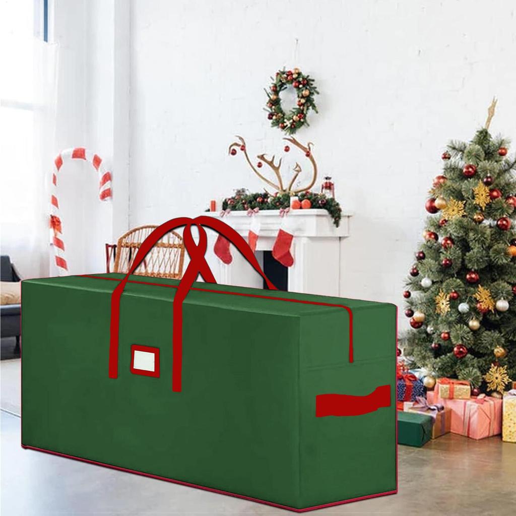 Large Christmas Tree Storage Bag Waterproof Tub Xmas Tree Decoration Wreath Storage Box Handles Organizer for Home
