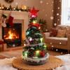 Albero di Natale Musicale Illuminato a Batteria Albero di Natale da Tavolo Carillon con Luci Multicolor per Decorazioni Natalizie Casa Ufficio
