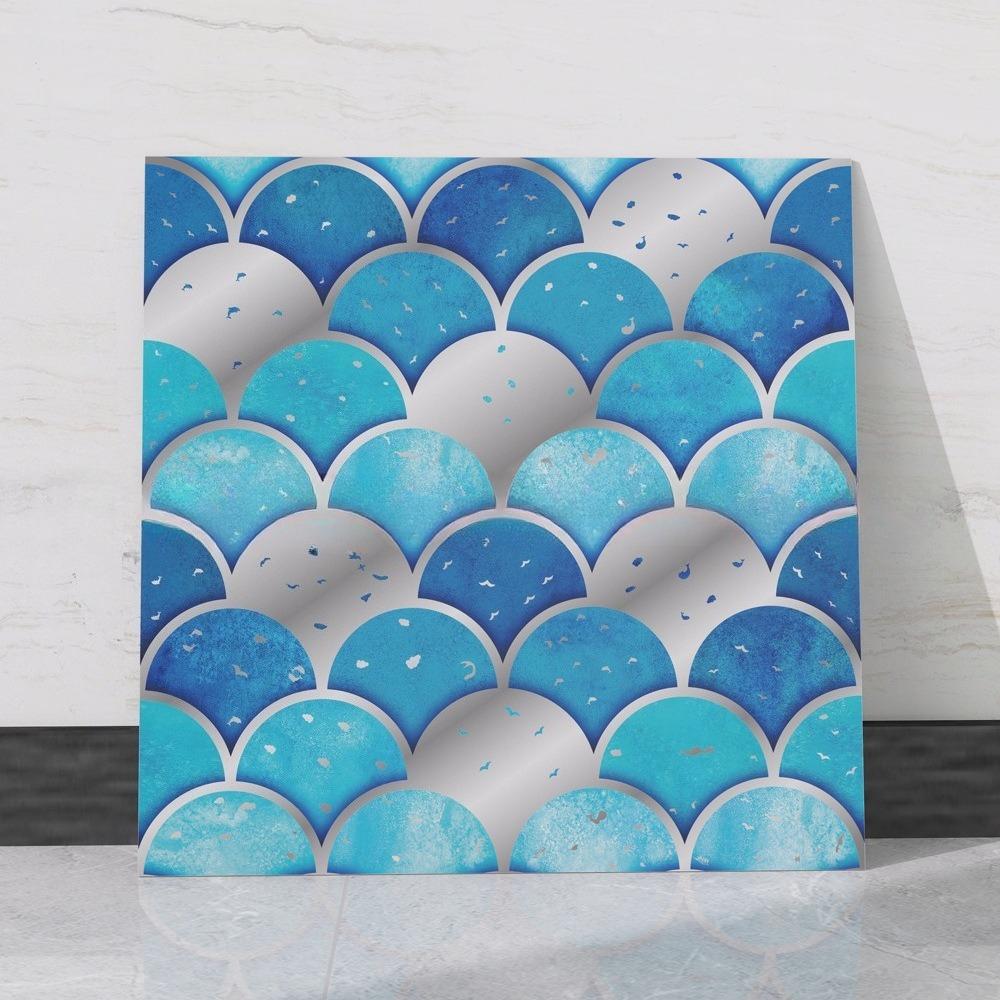 Black Gold Geometric Marble Pattern Self-Adhesive Wallpaper Tile Sticker for Bathroom Living Room Luxury Decor