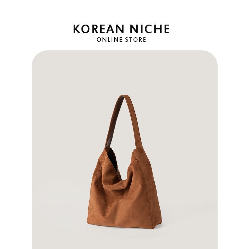 New Fashionable Suede Soft Texture Tote Bag, Casual Large Capacity Single Shoulder Handbag
