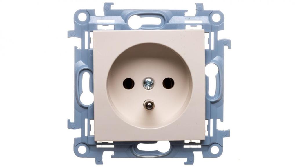 Simon 10 Gniazdo Pojedyncze Z/U Kremowe 16A 250V Ip20 Cgz1.01/41
