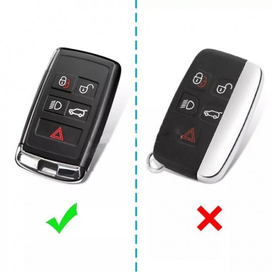 For Land Rover Jaguar Metal Car Key Fob Cover Keychain Accessories Carbon Fiber