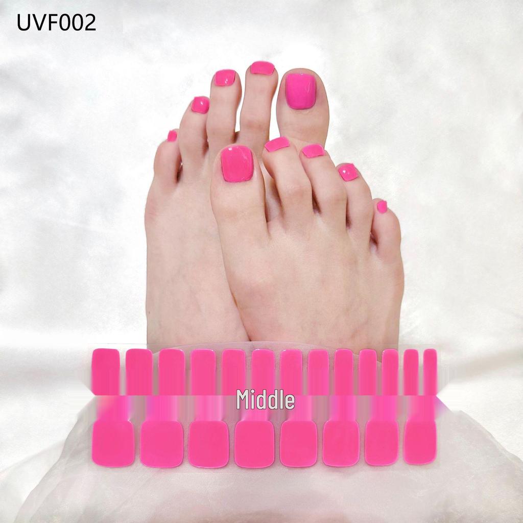 Gel Toe Nail Art Stickers - Semi-Cured UV Lamp Foot Nail Polish Stickers