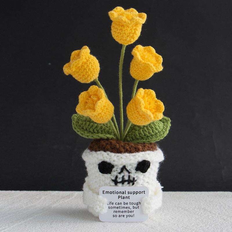 Halloween Positive Energy Knit Ghost Doll Ornament