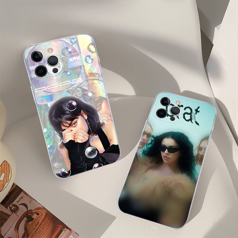 British Pop C-CharliS-XCX Singer Phone Case For IPhone 17 16 15 14 13 11 12 Pro Max 16 Plus Transparent