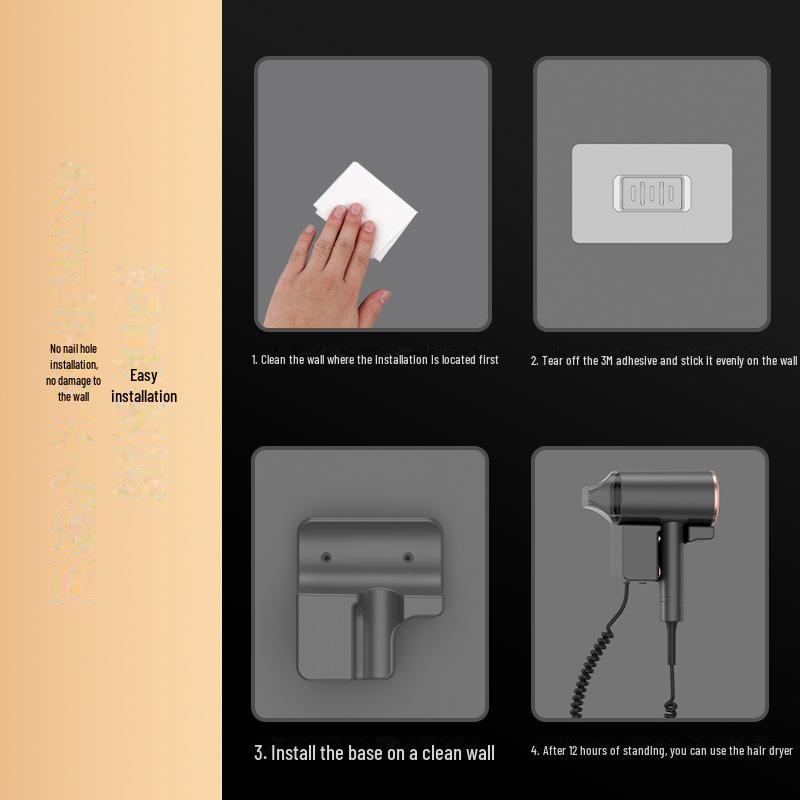 Wall-Mounted High-Power Bathroom Hair Dryer with Automatic Power Off