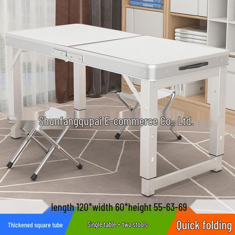 Portable Foldable Aluminum Camping Table and Chairs for Outdoor, Night Market, and Picnic Use