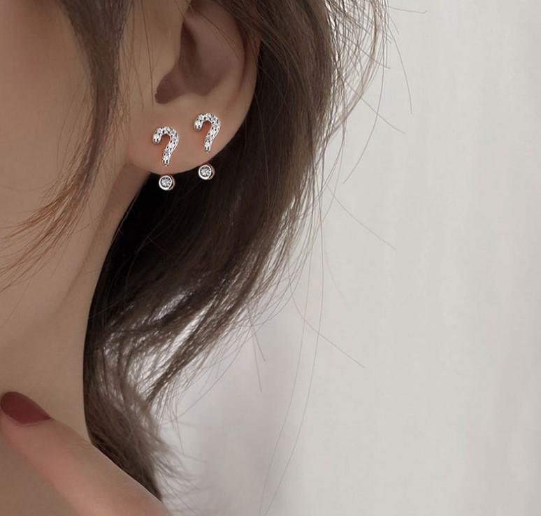 Japanese & Korean Style Silver-Plated Stud Earrings: Trendy & Versatile Design for Women