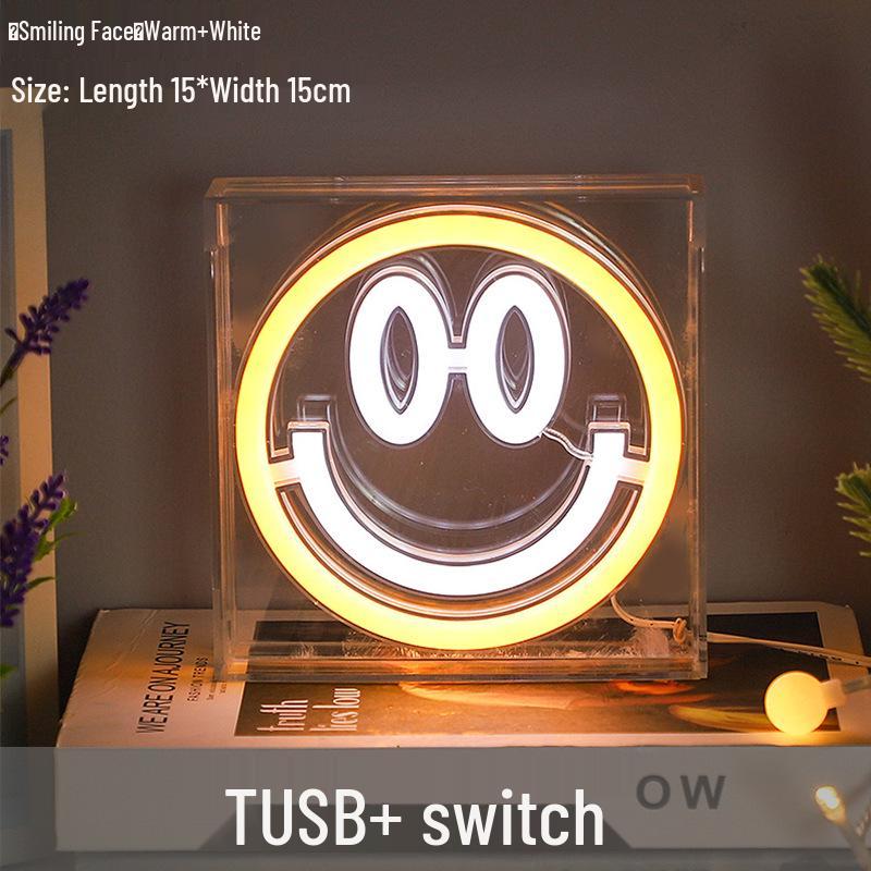 

Neon LED Smiley Face Light Bar for Room Decoration Size: 15X4X15 cm [USB + Switch]