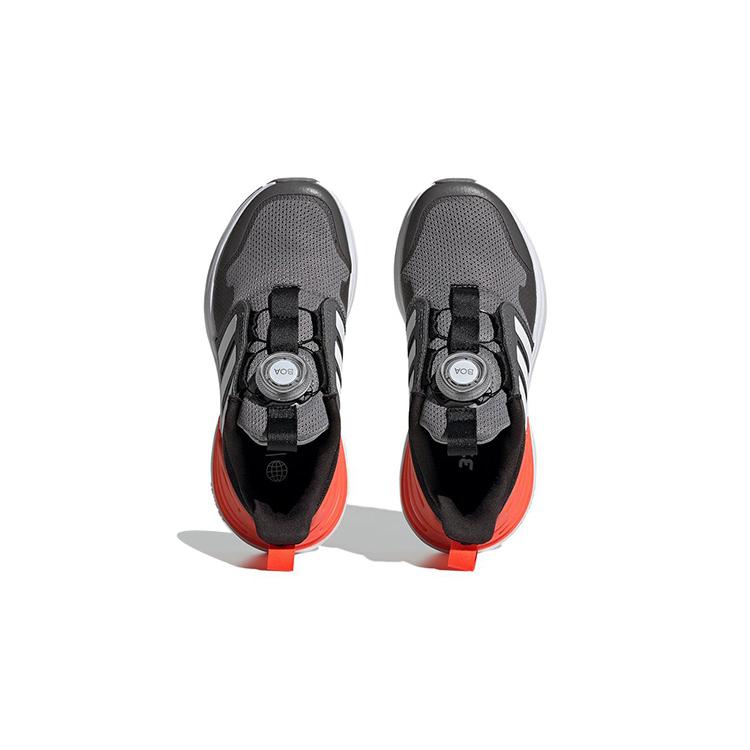 New Adidas Rapidasport BOA Low Top Running Shoes Gray Orange Kids' HP2765