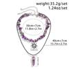 2 Piezas Gótico Boho Piedra Irregular Cadena Ajustable Collar para Mujeres Vintage Girasol Cristal Colgante Gargantilla Y2K Joyería Regalo Nuevo
