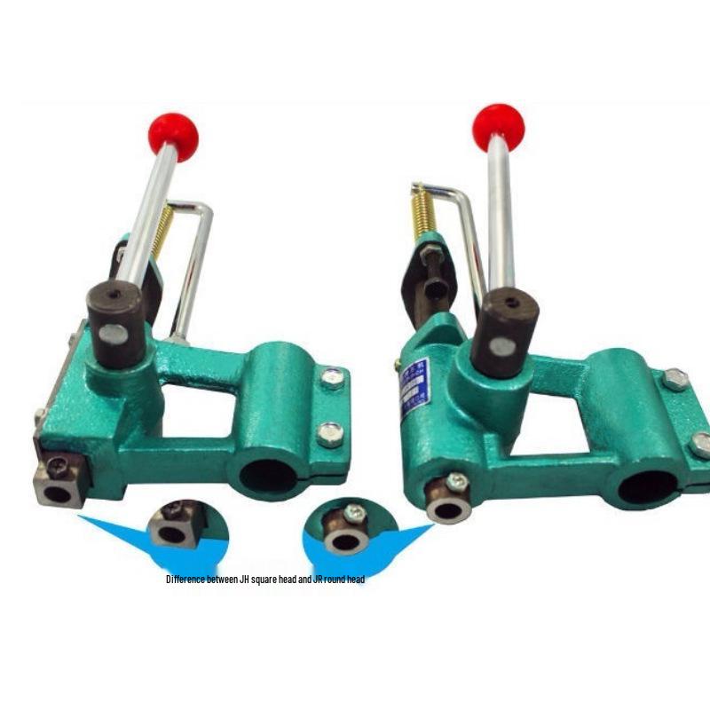 Silent Manual Leather Cutting Machine with Diamond & Round Awl Accessories for Small Hand Press Assembly