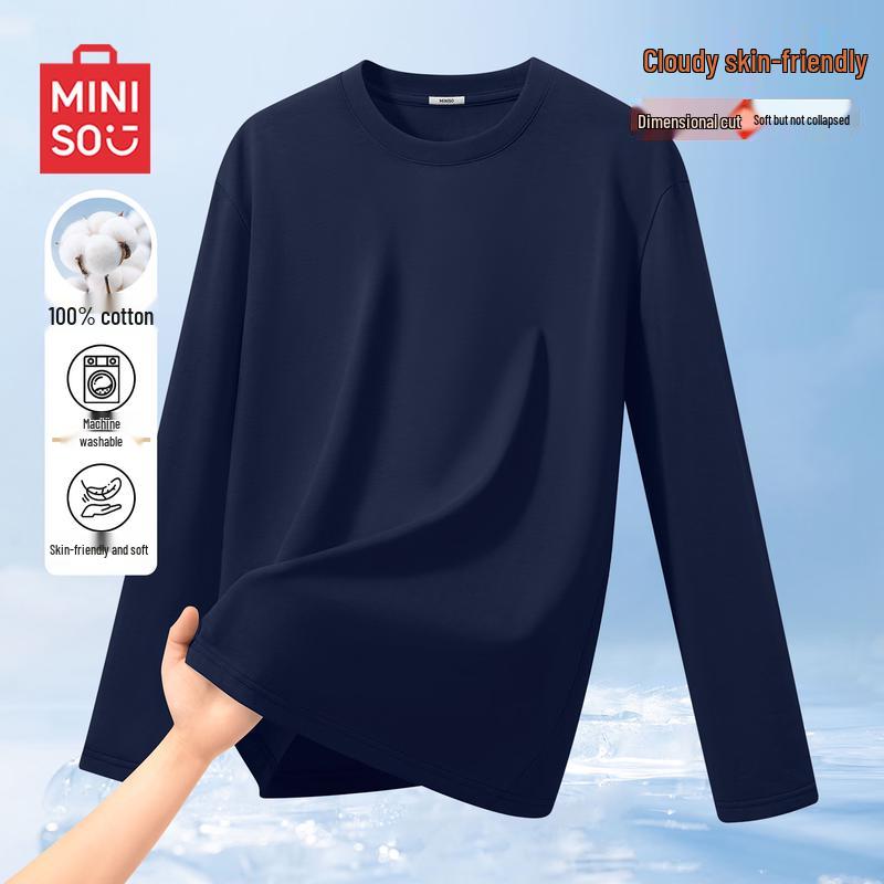 MINISO Men s Casual Round Neck Long Sleeve T-Shirt 2XL