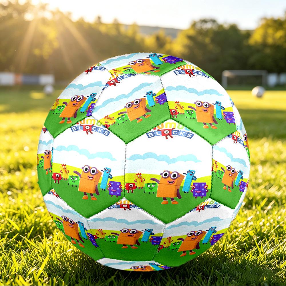 Size 5 Football Numberblocks Pattern, Wear‑Resistant Soccer Ball for Match Training Daily Sports Play